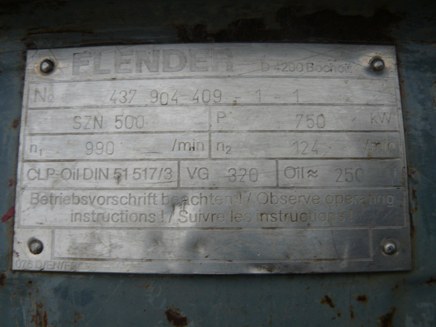 2 Units - Flender Double Reduction Gear Reducers, Type Szn 500)